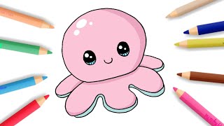 How to Draw Jellyfish Easy Step-by-step | Kawaii