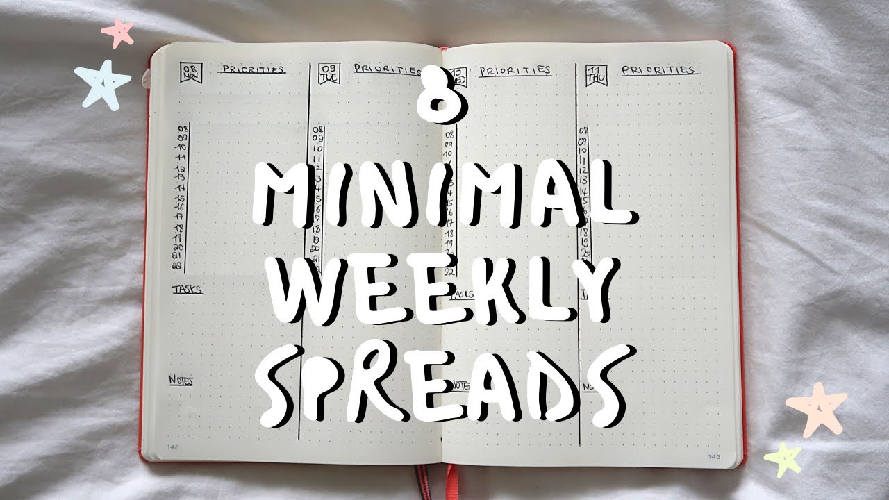 📖 8 minimal weekly spread ideas for your bullet journal