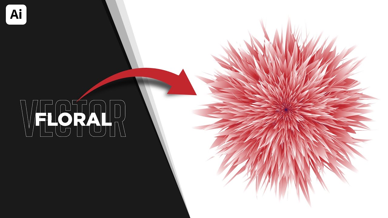 Beautiful Floral Vector in Illustrator #shorts #illustrator