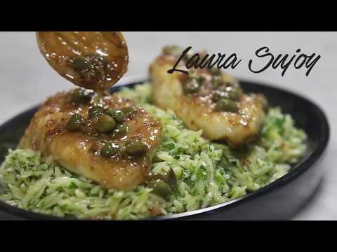 Pechugas con pasta orzo