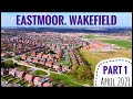 Aerial view of Eastmoor Wakefield around Neil Fox Way April 2021