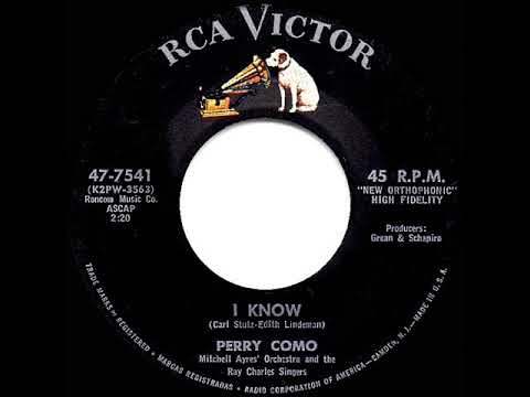 1959 HITS ARCHIVE: I Know - Perry Como