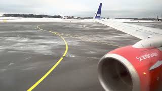 4K | SAS Boeing 737-800 takeoff from Oslo