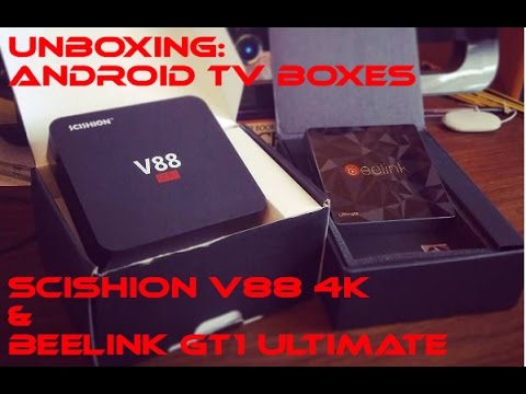 Unboxing 2 Android TV Boxes - V88 4K & GT1 Ultimate