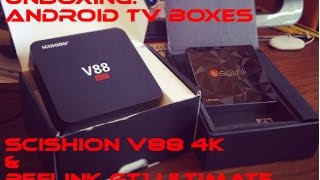 Unboxing 2 Android TV Boxes - V88 4K & GT1 Ultimate