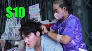 ASMR $10 Street Massage & Threading in Bangkok Chinatown