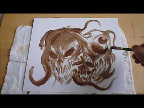 Painting Demons On Fire With Acrylics