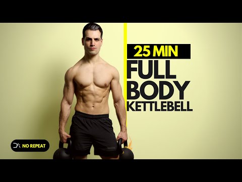 25 Min Full Body KETTLEBELL Workout | No Repeat (Normal & Complex Set)