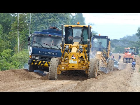 How To Push Gravel Building Road Foundation By Team Heavy Machinery  For New Road Construction