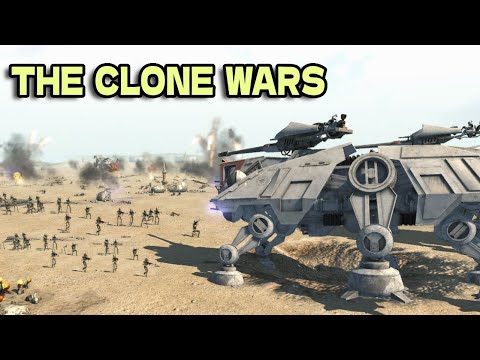 4 AT-TE vs 1000 B1 Battle Droids! - Ultimate STAR WARS Mod | Men of War: Assault Squad 2