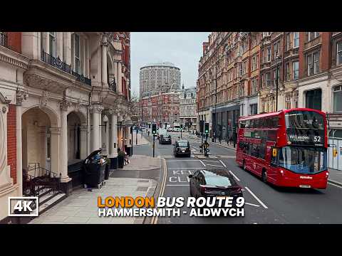 London Double-decker Bus Ride | Front-seat POV | Bus Route 9 | Piccadilly & Trafalgar View in 4K
