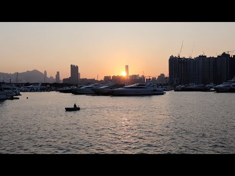 觀塘海濱公園 日落 - Hong kong Kwun Tong Promenad - 4K影片 - 背景歌曲 - 愛你在心口難開 文斐 - 日日寄你一首詩 徐小明