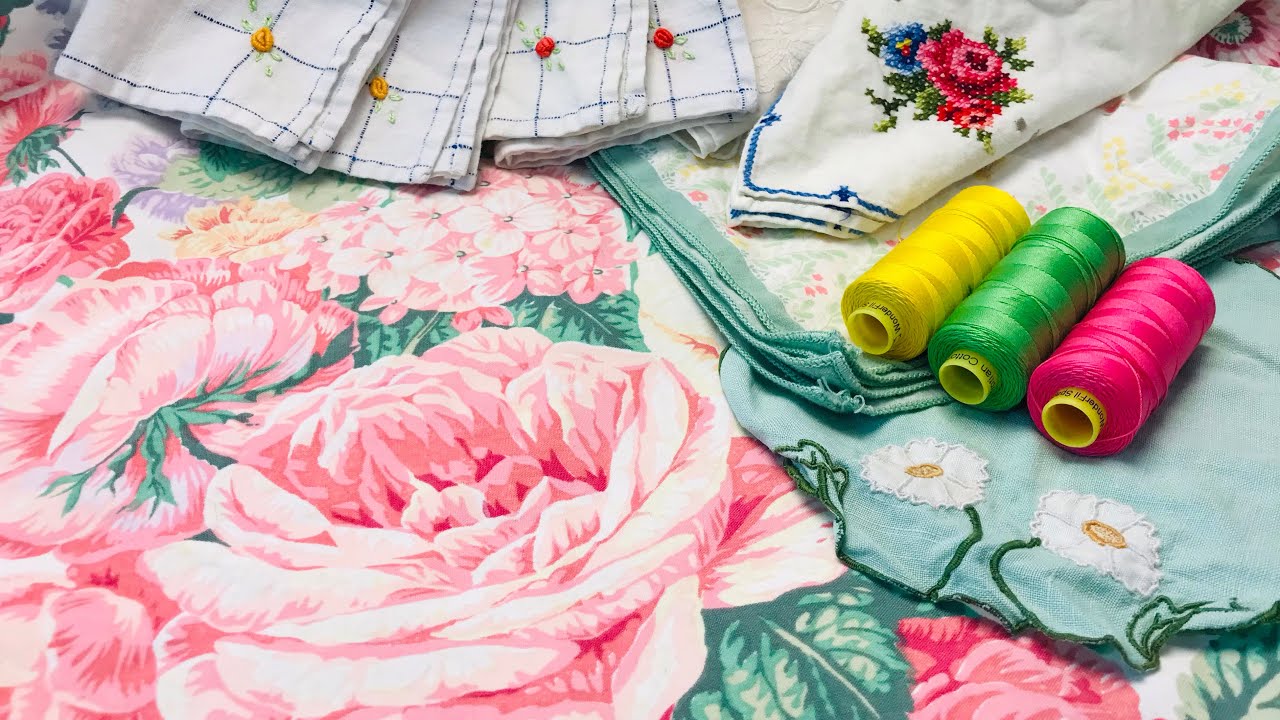 #ThriftyThursday vintage linen doily thread & treasure haul  #slowstitching 