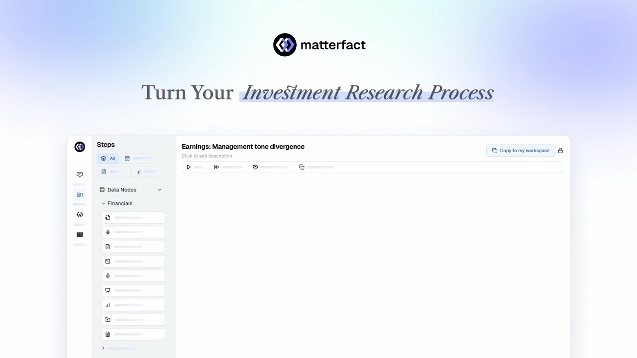 Video for Matterfact: AI Superagent for Investors