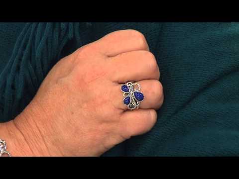 Carolyn Pollack Lapis Swirl Design Sterling Ring with Carolyn Gracie