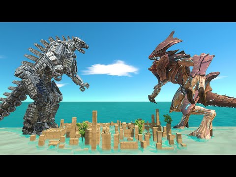 War in the City | Mechagodzilla & Infernals vs Roijin Team - Animal Revolt Battle Simulator
