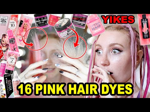 DYING MY HAIR PINK USING 16 DIFFERENT PINK HAIR...