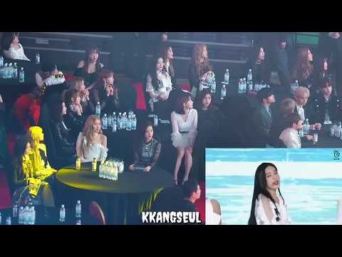 190123 BLACKPINK, IZ*ONE (아이즈원) Reaction to Red Velvet 'With You' + 'Power Up' at 2019 GAON CHART