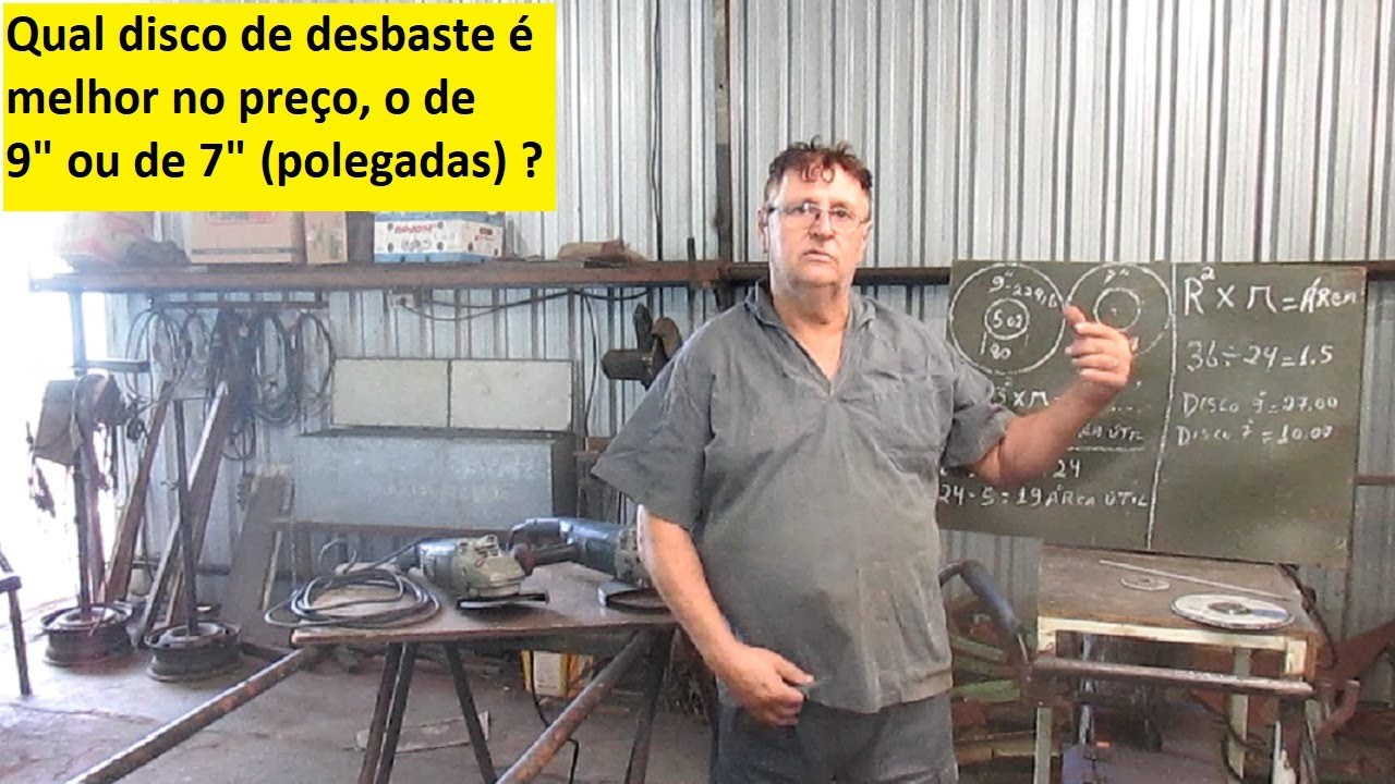 Qual disco de desbaste compensa comprar 7 ou 9 polegadas