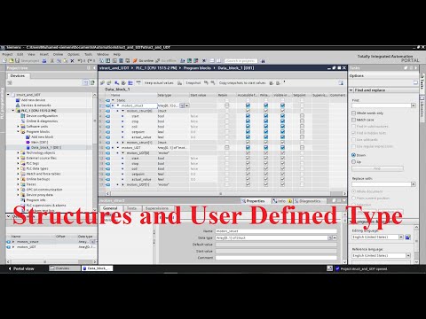 TIA Portal Structures and User Defined Types (UDT)
