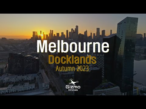 Docklands, Melbourne Skyline - Sunrise Autumn 2023 - DJI Mavic 3 LOG