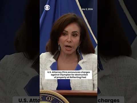 U.S. Attorney Pirro announces charges against Olympian for alleged Reflection Pool vandalism #shorts