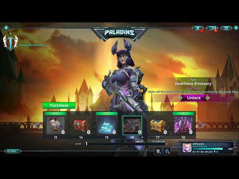 Paladins 5.7 Chaos Rising Event Pass 12 All Items, All Levels, Free and Paid Path