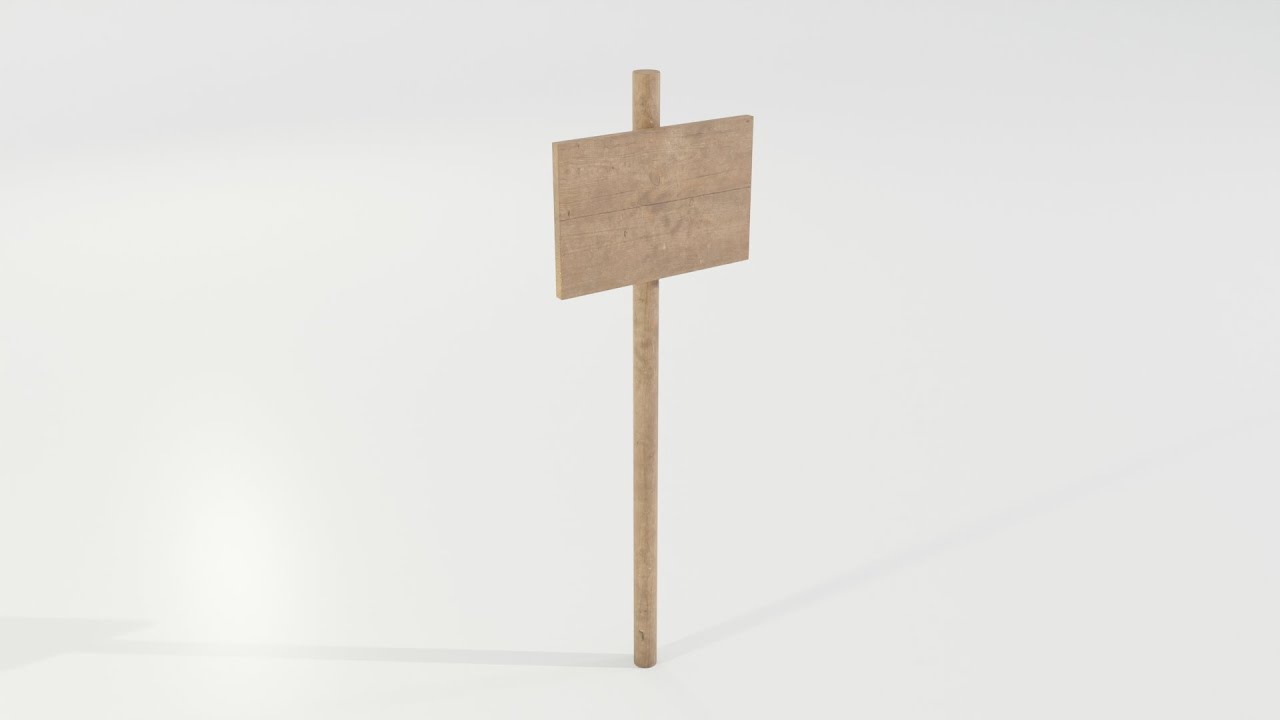 Semplice cartello in legno Modello 3D
