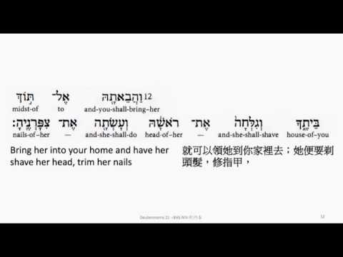 Deuteronomy 21: Hebrew interlinear audio Bible 希伯來文聖經:申命記第二十一章