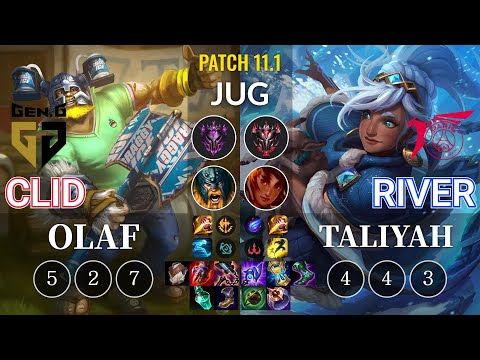 GEN Clid Olaf vs TLN River Taliyah Jungle - KR Patch 11.1