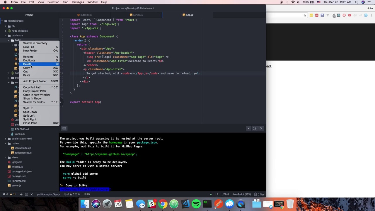 Create-react-app with ExpressJS