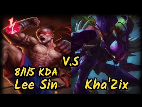 Peanut (LEE SIN) vs KHA'ZIX - 8/1/5 KDA JUNGLE GAMEPLAY - KR Ranked DIAMOND