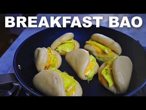 Egg and cheese bao buns from scratch