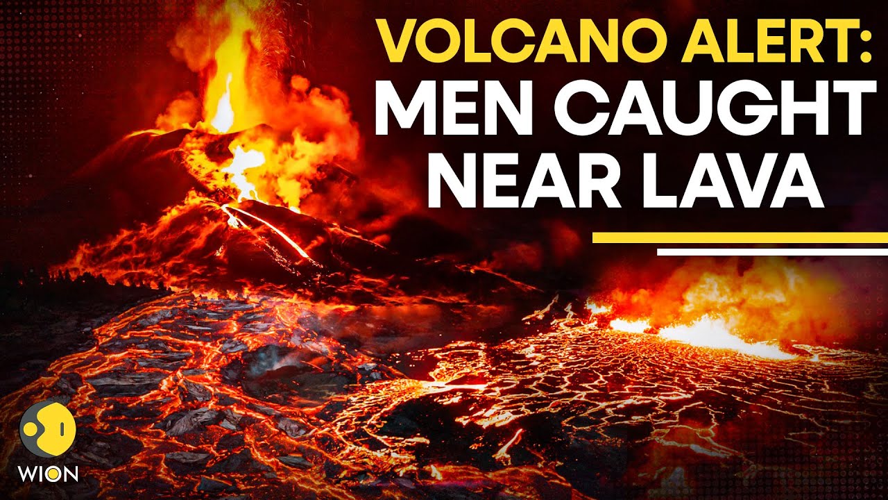 MOMENT: Two Men Walk Next To Erupting Volcano As Lava Shoots Sky-High | WION Originals