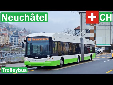 🇨🇭 NEUCHATEL TROLLEYBUS 2022 | Trolleybus de Neuchâtel【4K】
