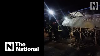 First moments of the Egypt bus crash that killed 20