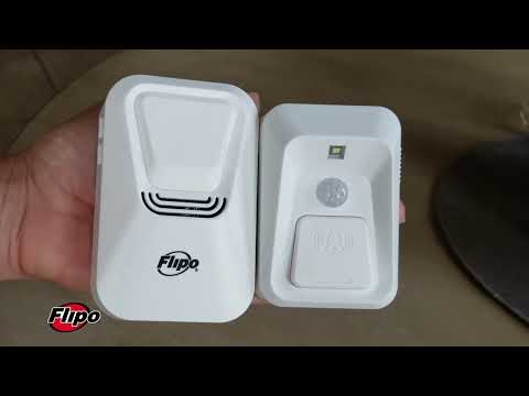 Flipo Wireless Doorbell 2.0 with LED light & 8 Chime functions Including Halloween sounds