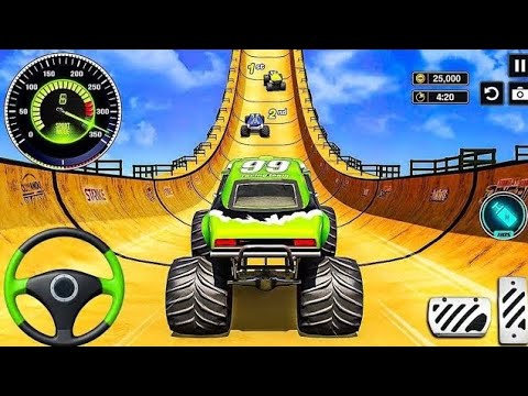 Monster Truck Stunt Master Game - Impossible Mega Ramp Monster Car Racing - Android Gameplay