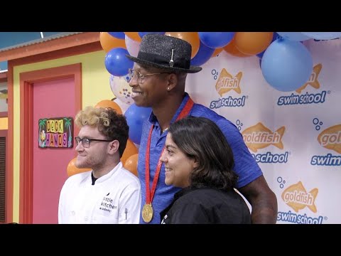 Goldfish Swim School celebrates 10th Anniversary with Olympic Swimmer Cullen Jones