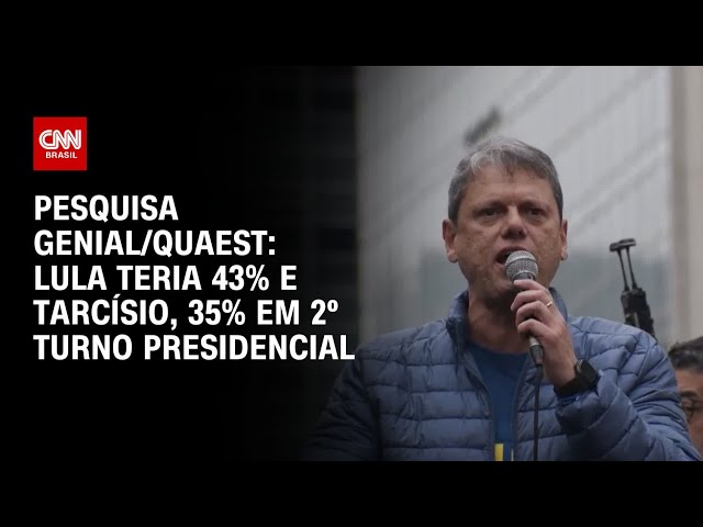 Quaest: Lula teria 43% e Tarcísio, 35% em 2º turno presidencial | CNN NOVO DIA