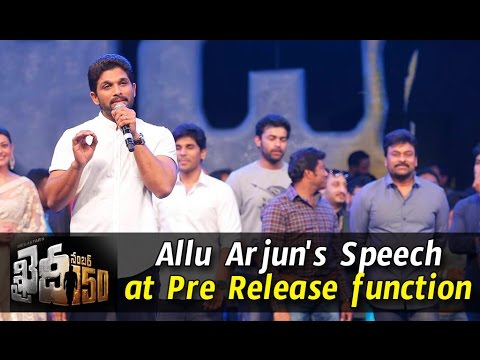 Allu Arjun At Khaidi No. 150 Pre Release Function