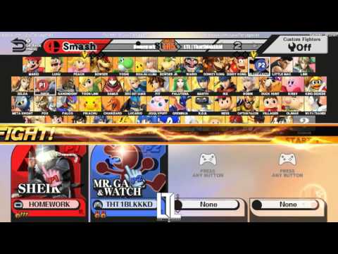 Homework (Sheik) Vs. LTL | That1blakkkid (G&W) - LTL | HTC Smash 4 TuesdayZ