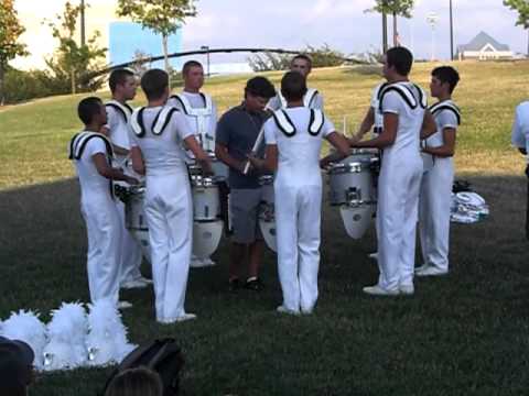 Phantom Regiment snare line in the lot for DCI Finals 2010