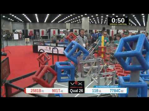 2015 VRC Tech Q26 - 2581B 901T vs 118 7784C - 57 to 86 - VEX Worlds 2015 - Technology Division