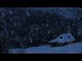 Relaxing Snow Falling And Wind Blowing Sounds In A Winter Landscape With An Old Cozy Mountain Cabin