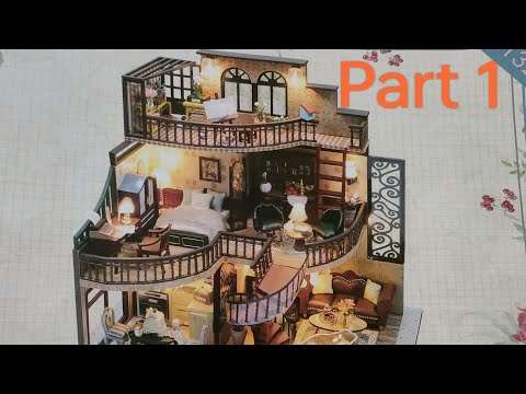 Diy miniature dollhouse kit  (Dream building pavilion)  part 1