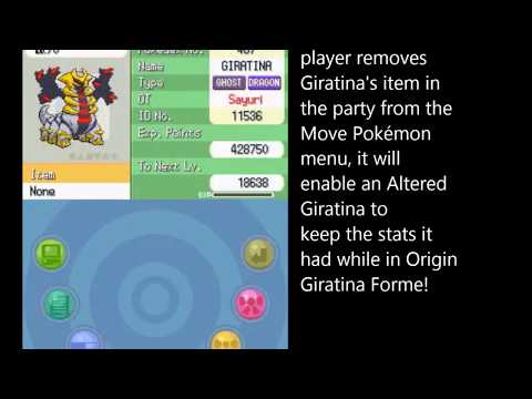 Giratina Forme change stat glitch (Pokémon Platinum)
