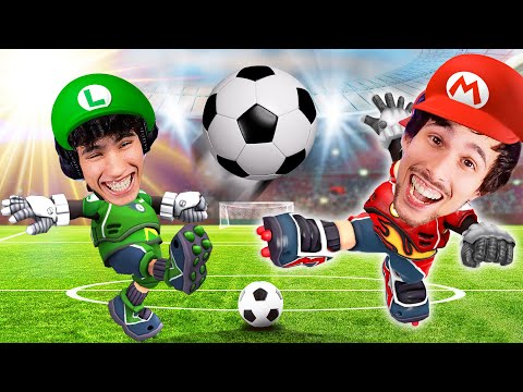 I'M TEACHING MY BROTHER TO PLAY FIFA SUPERMARIO!! | Mario Strikers Battle League