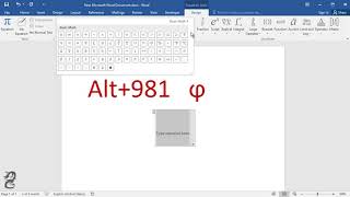 How to type phi symbol in Word