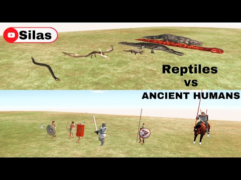 🐍🦎🐊REPTILES TEAM vs ANCIENT HUMANS TEAM🏹🗡⚔ - Animal Revolt Battle Simulator 📱